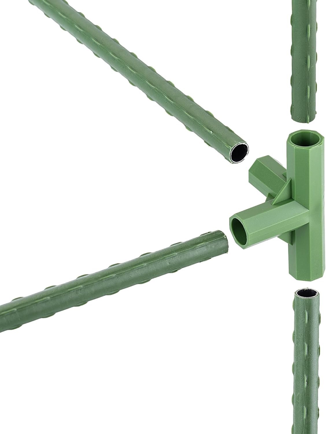 2 x Obelisk-Rankhilfen mit Pflanzenclips, Grün 2 Stück