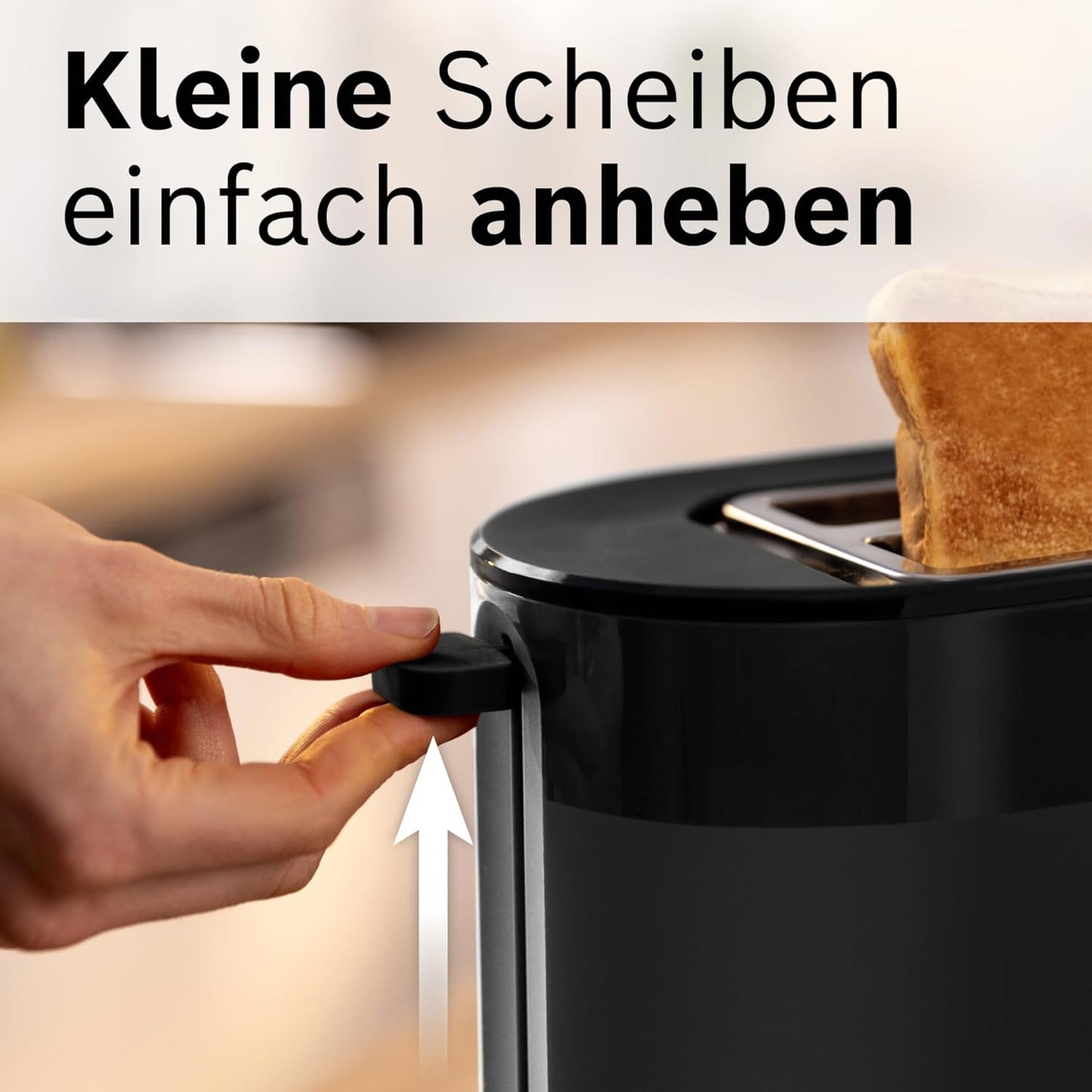 Kompakt Toaster MyMoment mit Brötchenaufsatz, Brotaufsatz integr. ; Schwarz
