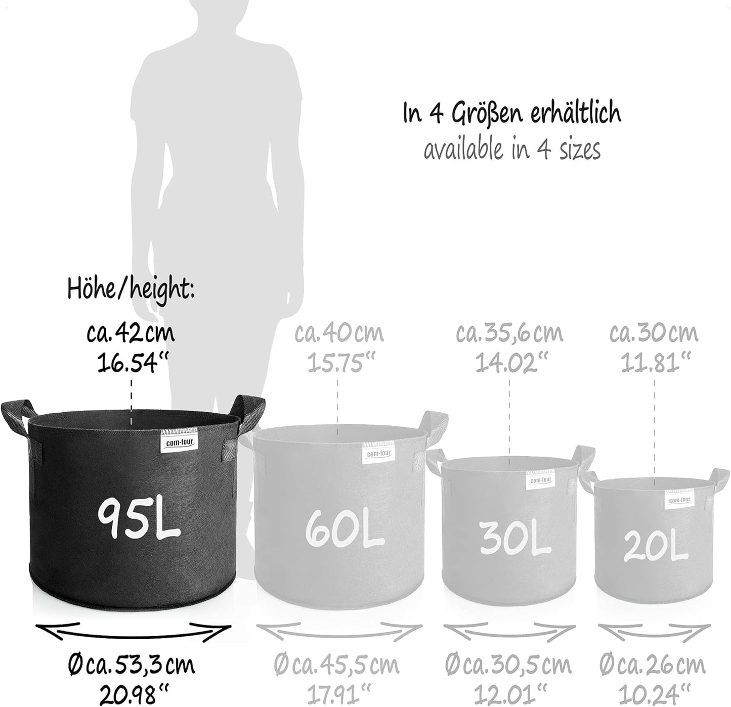 5er-Set Pflanzsack für Kartoffeln & Tomaten, 95 L - 5 Stück