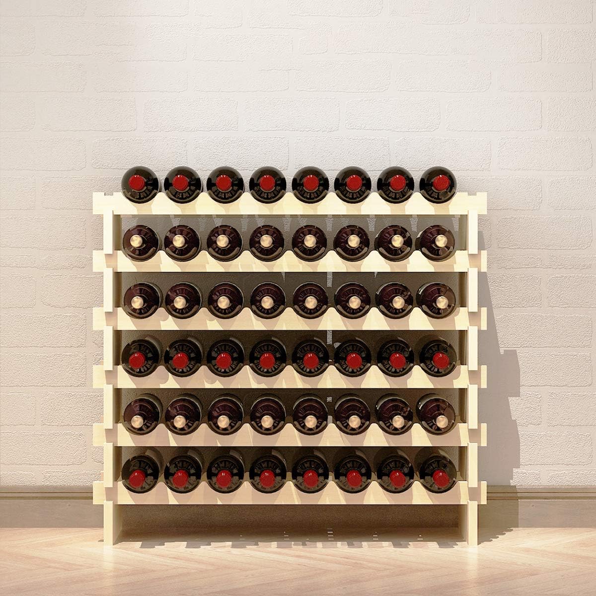 Weinregal mit 6 Ebenen für 48 Flaschen, 48 Flaschen