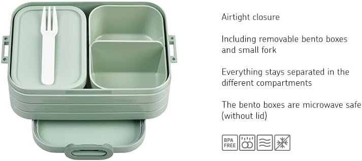 Brotdose mit Bento Box für Snacks & Sandwiches, Medium Keine Personalisierung Weiß
