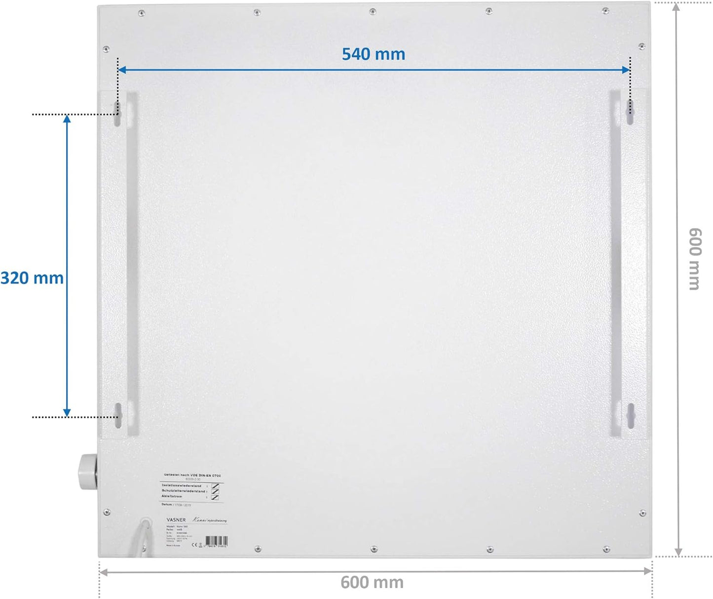 Konvi Hybridheizung mit Thermostat, 600 Watt