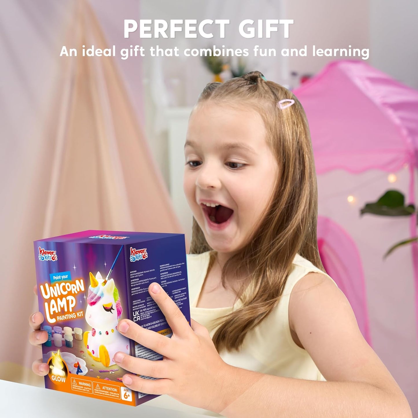 Einhorn Lampe Bastelset für Kinder ab 6 Jahren, Einhorn