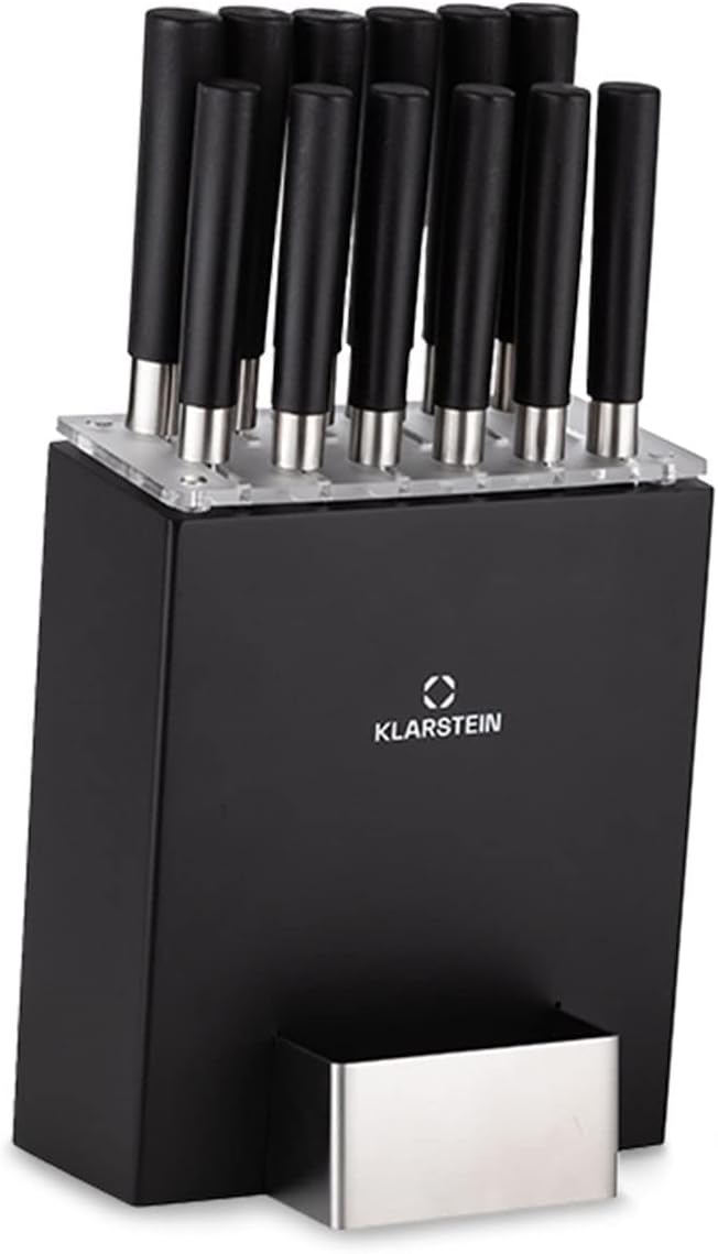 13-teiliges Messerblock-Set, Schwarz|13-teilig