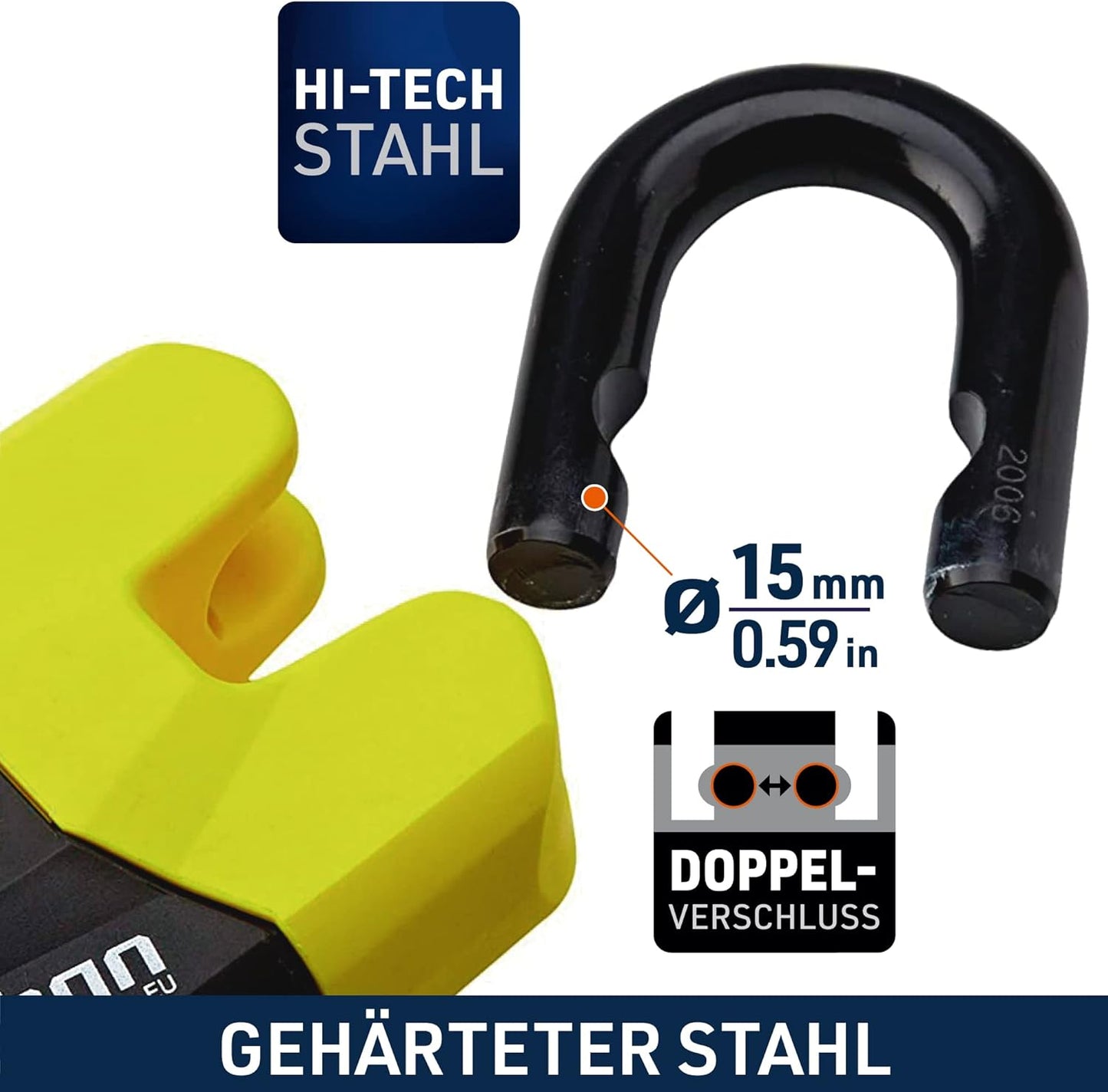 Kettenschloss U8K100 mit SRA-Zulassung, 100cm