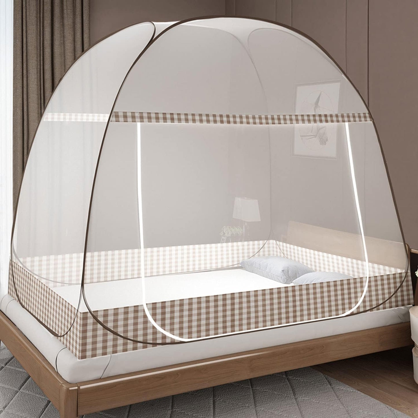 Pop Up Moskitonetz 200×150×150 cm, Braun 200x150x150 cm (1er Pack)