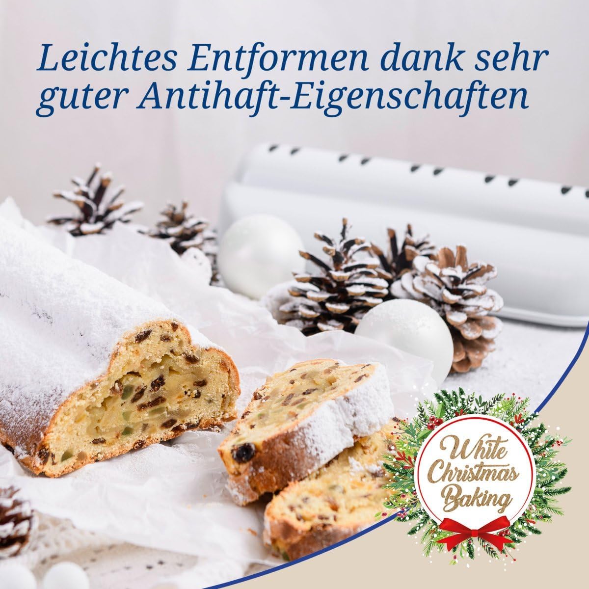Stollenbackform White Christmas Baking
