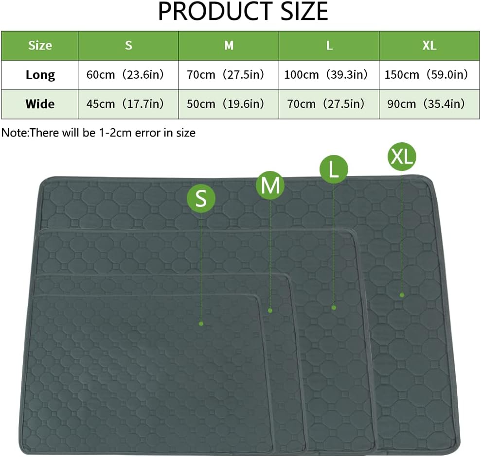 Waschbare Trainingsunterlage für Welpen, L:(100x70 cm) Grau-1 Stück
