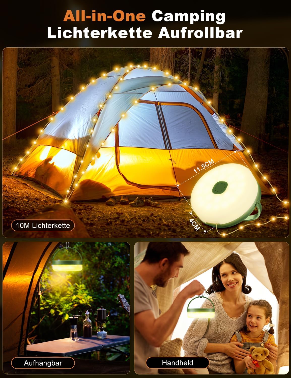 Solarbetriebene LED-Lichterkette, Lichterkette Solar