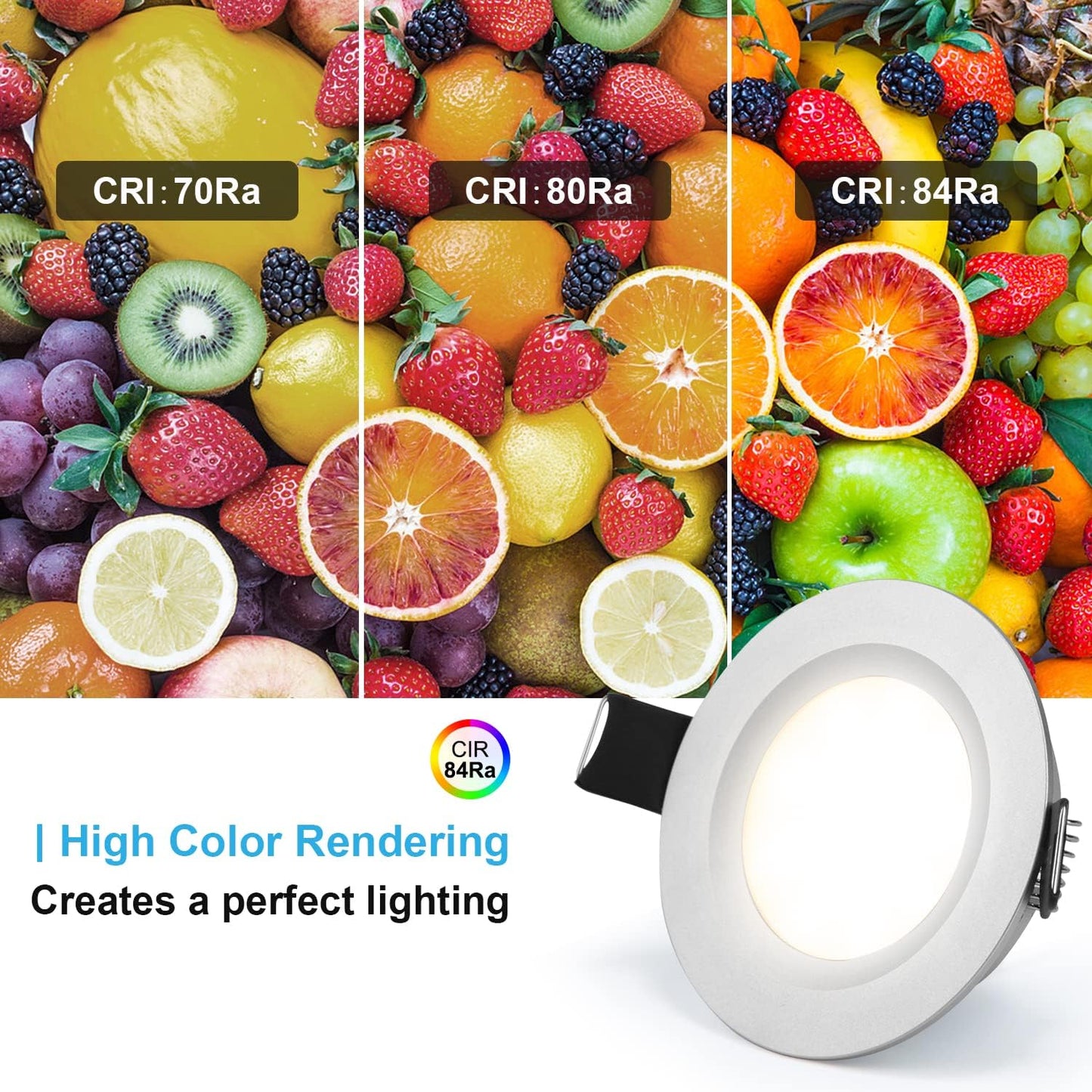 6er-Pack LED Einbaustrahler-Set, dimmbar, Silber / 6 X Spot (Ohne Trafo)