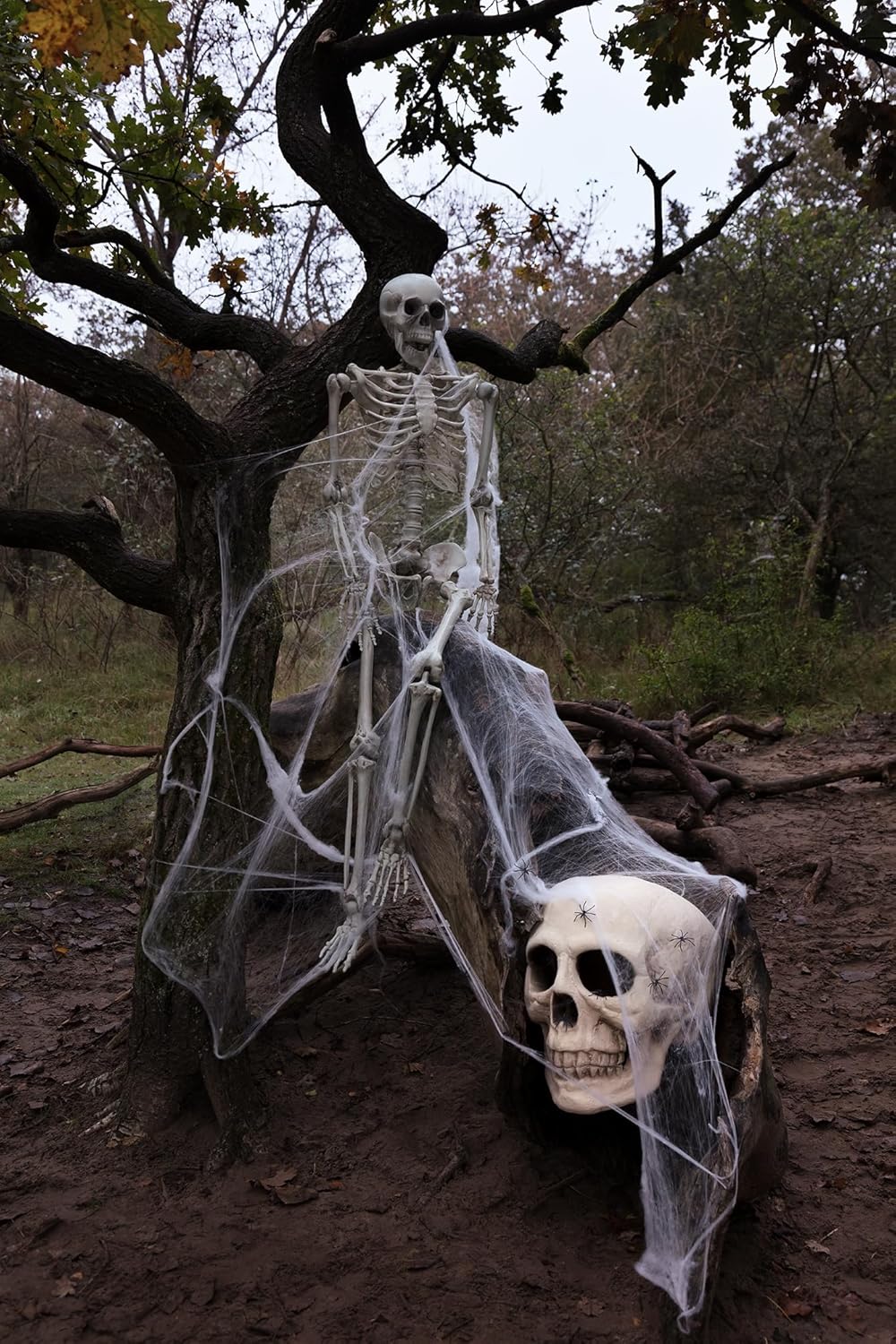 Skelett-Hängedekoration für Halloween, Bianco XL (160 cm)
