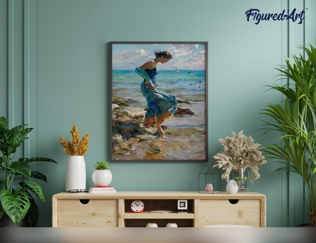 Malen nach Zahlen - Schritt ins Wasser, Schritt ins Wasser 40x50cm Mit Keilrahmen (nicht gespannt)
