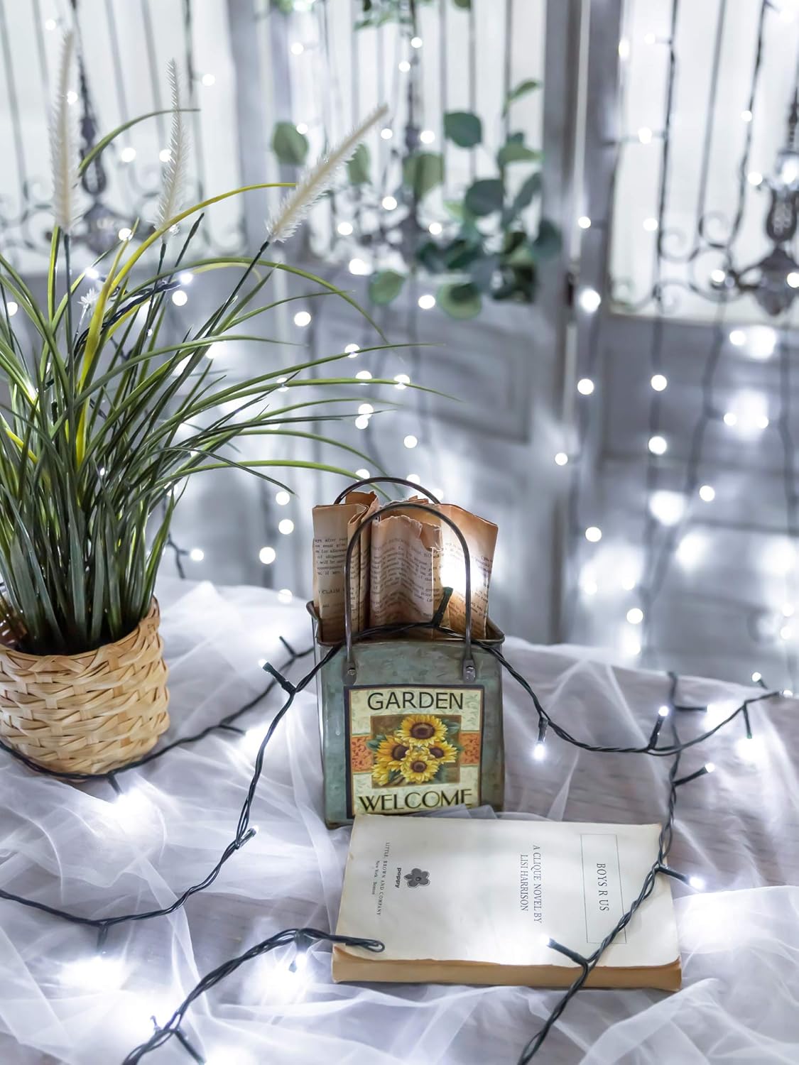 LED Lichterkette 103m für Aussen mit Timer & 12 Modi, Weiss 1000 LEDs