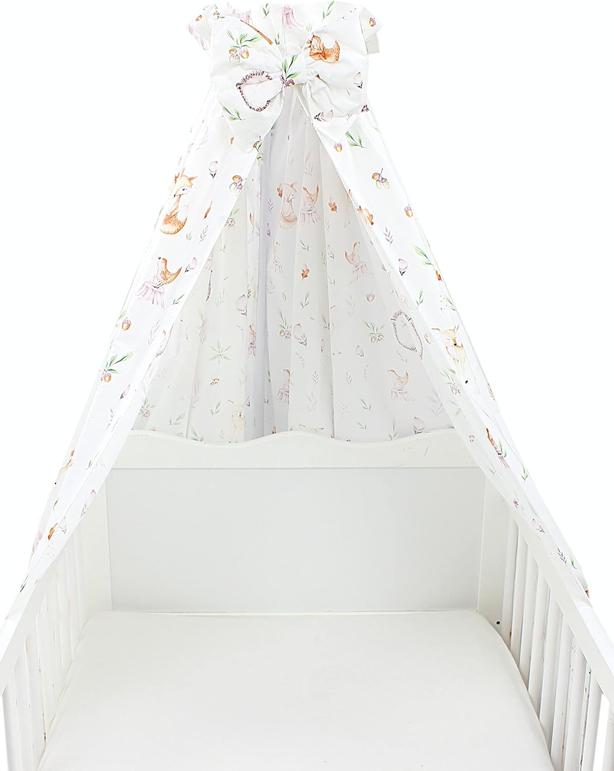 Babybetthimmel mit Schleifchen, ca. 160x240 cm Lichtung / Rehe