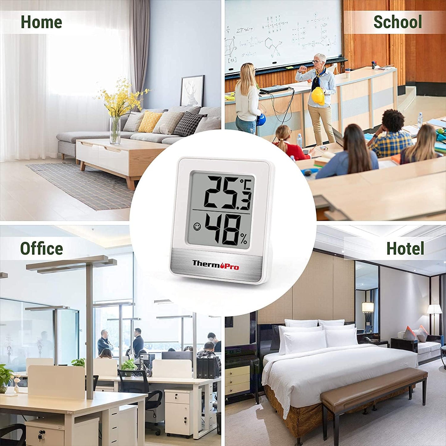 3er-Set Mini Thermo-Hygrometer TP49W-3, 3
