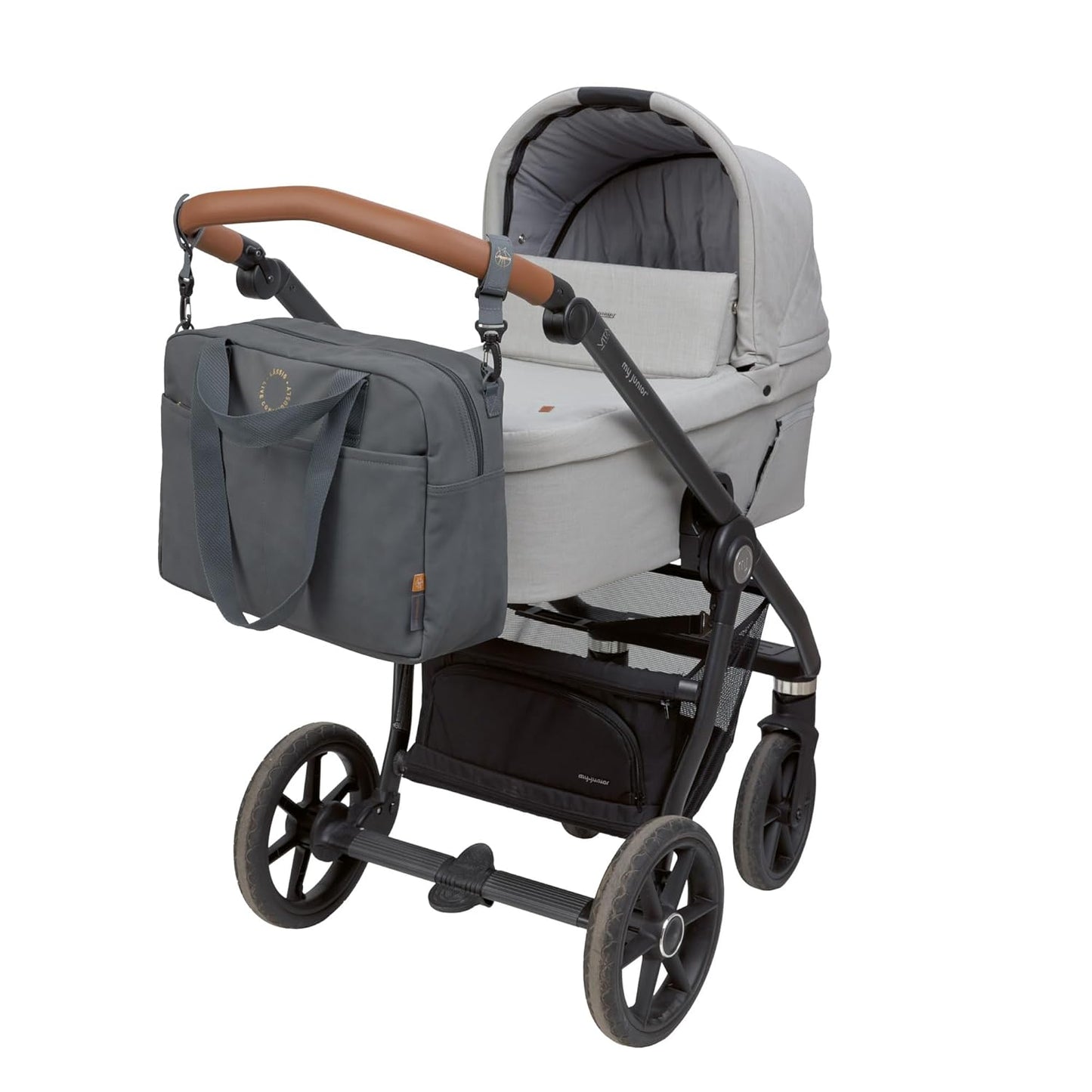 Baby Wickeltasche mit Wickelunterlage und Kinderwagenbefestigung, Anthracite
