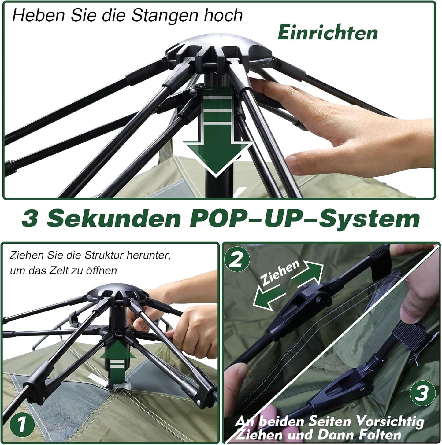 Pop Up Campingzelt für 2-4 Personen, wasserdicht