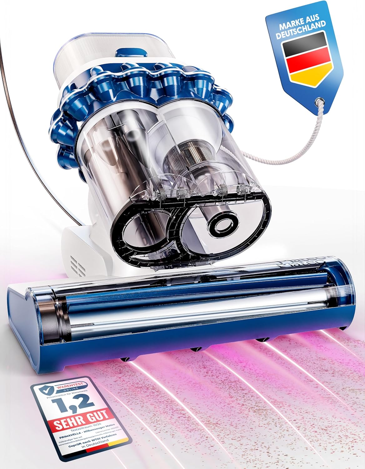 Milbensauger Mateo mit UV-Licht und HEPA Filter