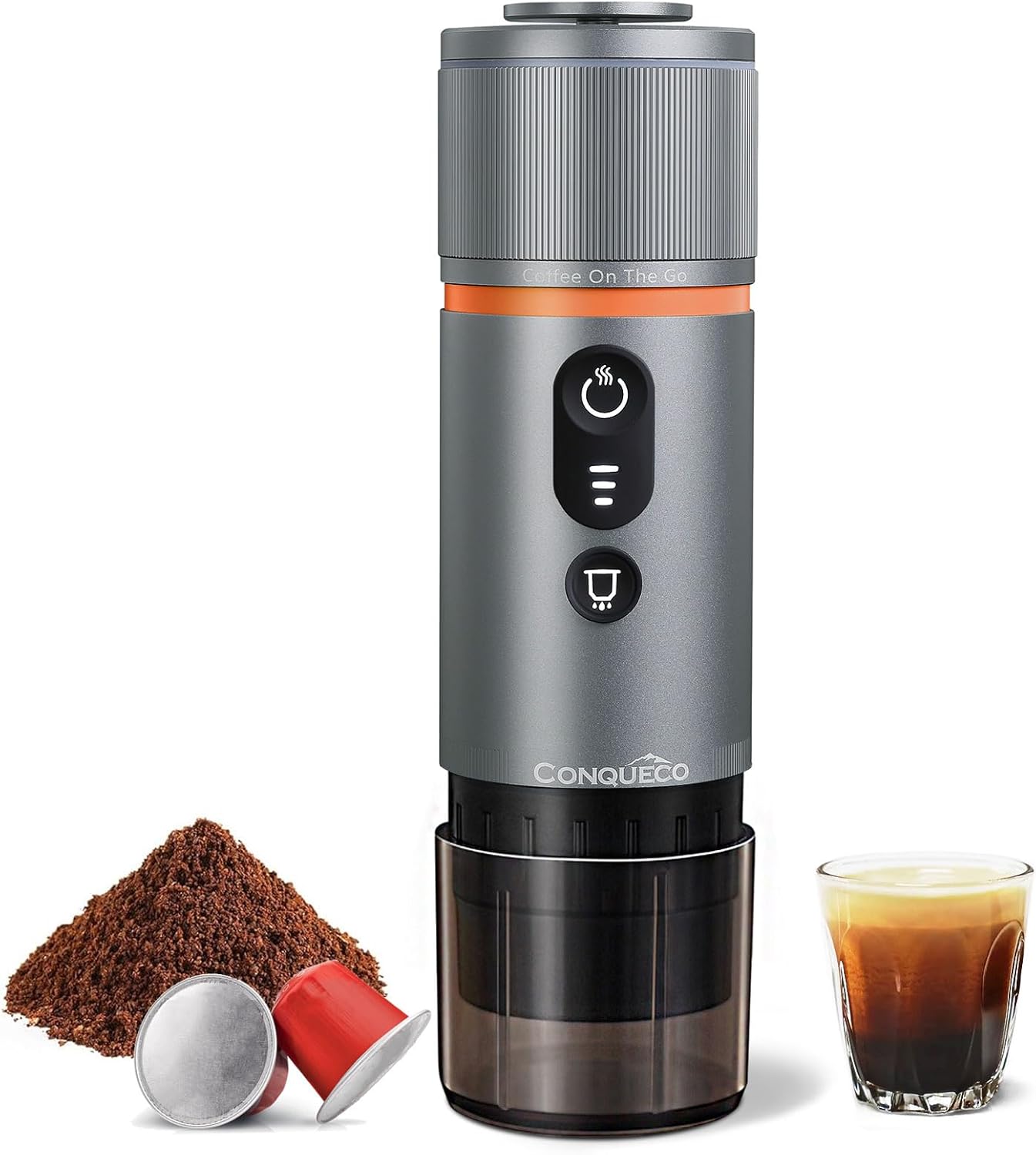 Espressomaschine für Camping, Silber