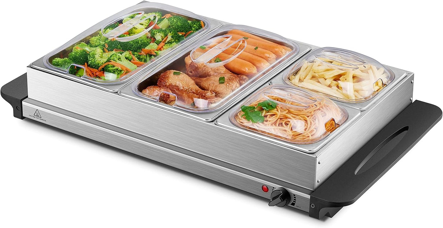 Buffetwärmer mit 4 Speisebehältern
