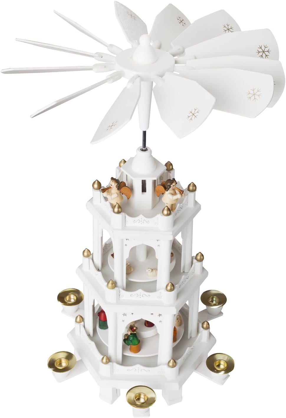 Weihnachtspyramide, Weiss - 45 Cm