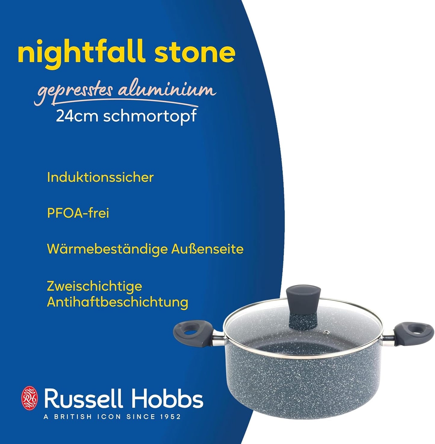 Induktionskochtopf mit Glasdeckel 24 cm (4,5 L), 24 cm Topf