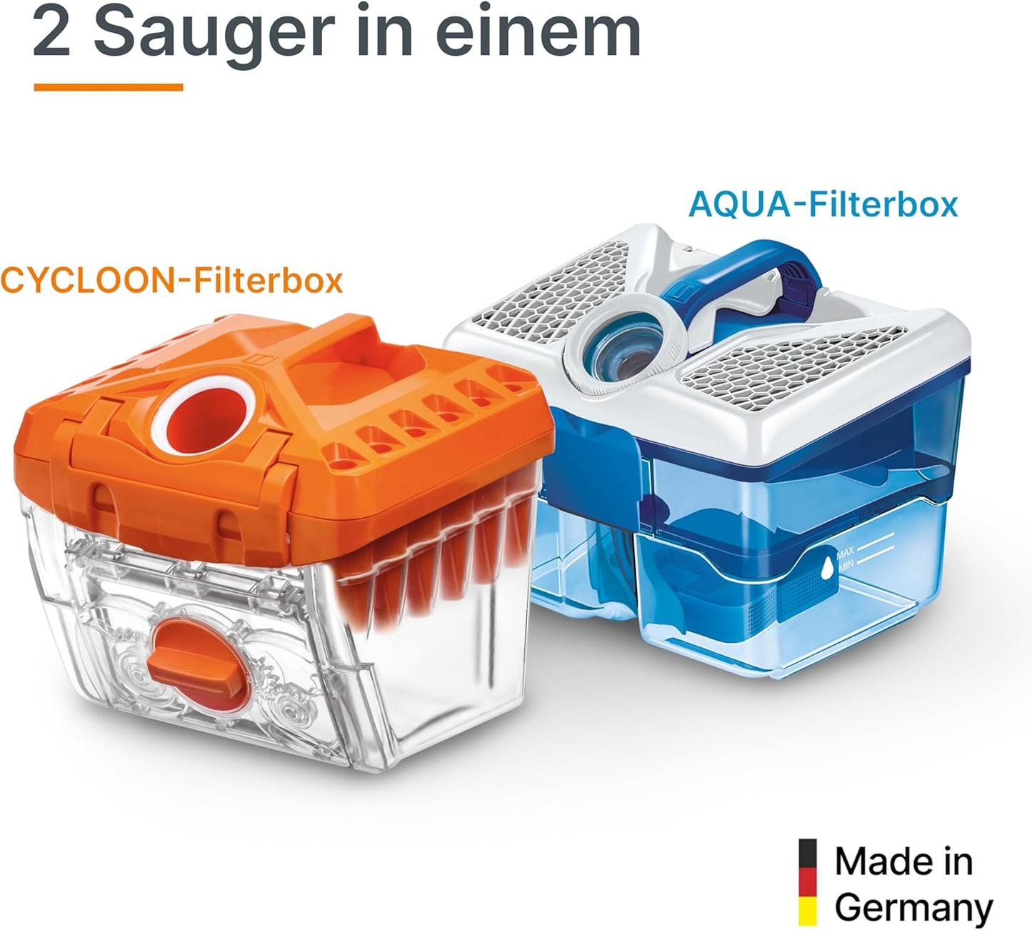 Pet & Friends Zyklonstaubsauger für Tierhaare, Weiss/Orange