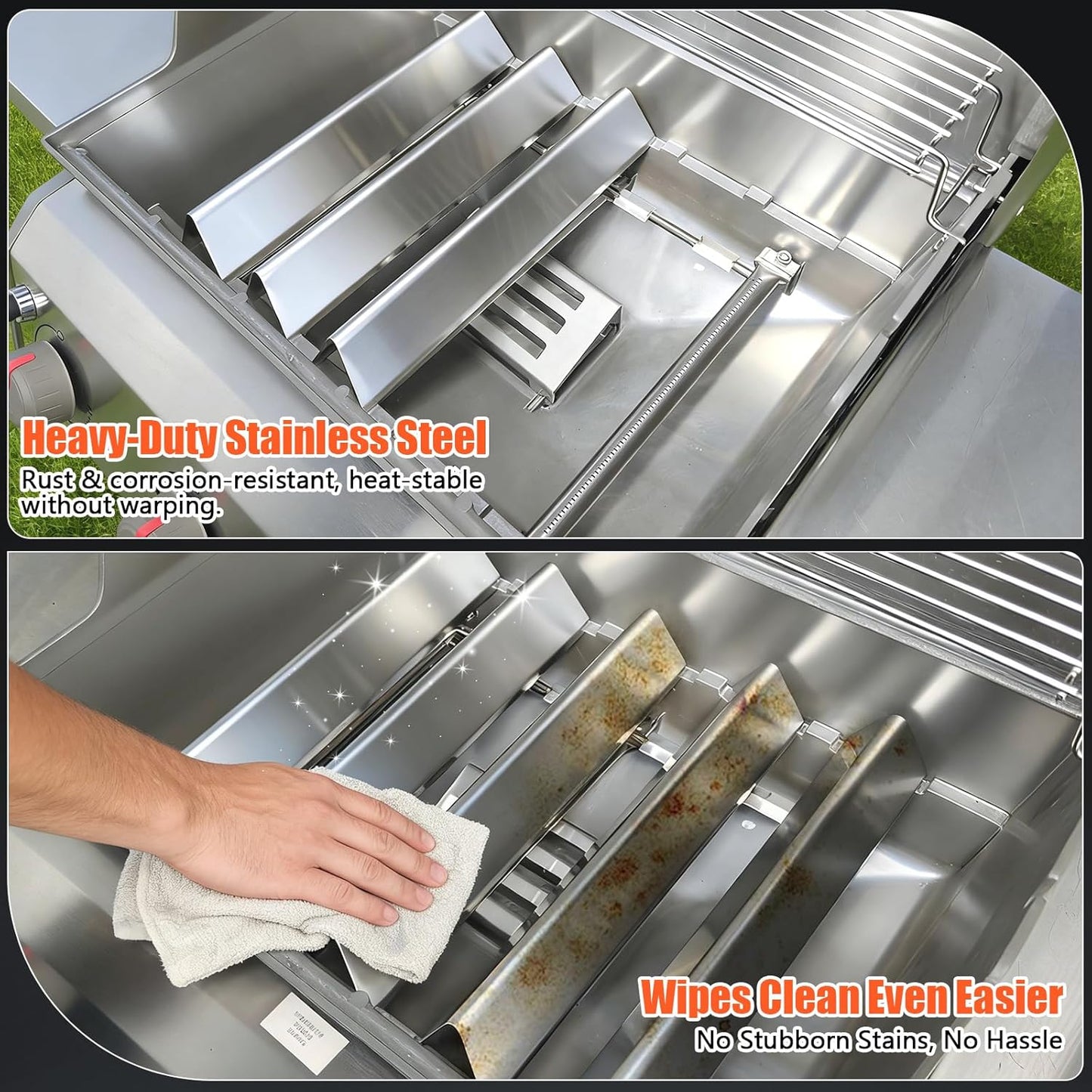 Aromaschienen für Weber Spirit 300 Serie, Stainless Steel for Spirit 300 / Spirit II 300