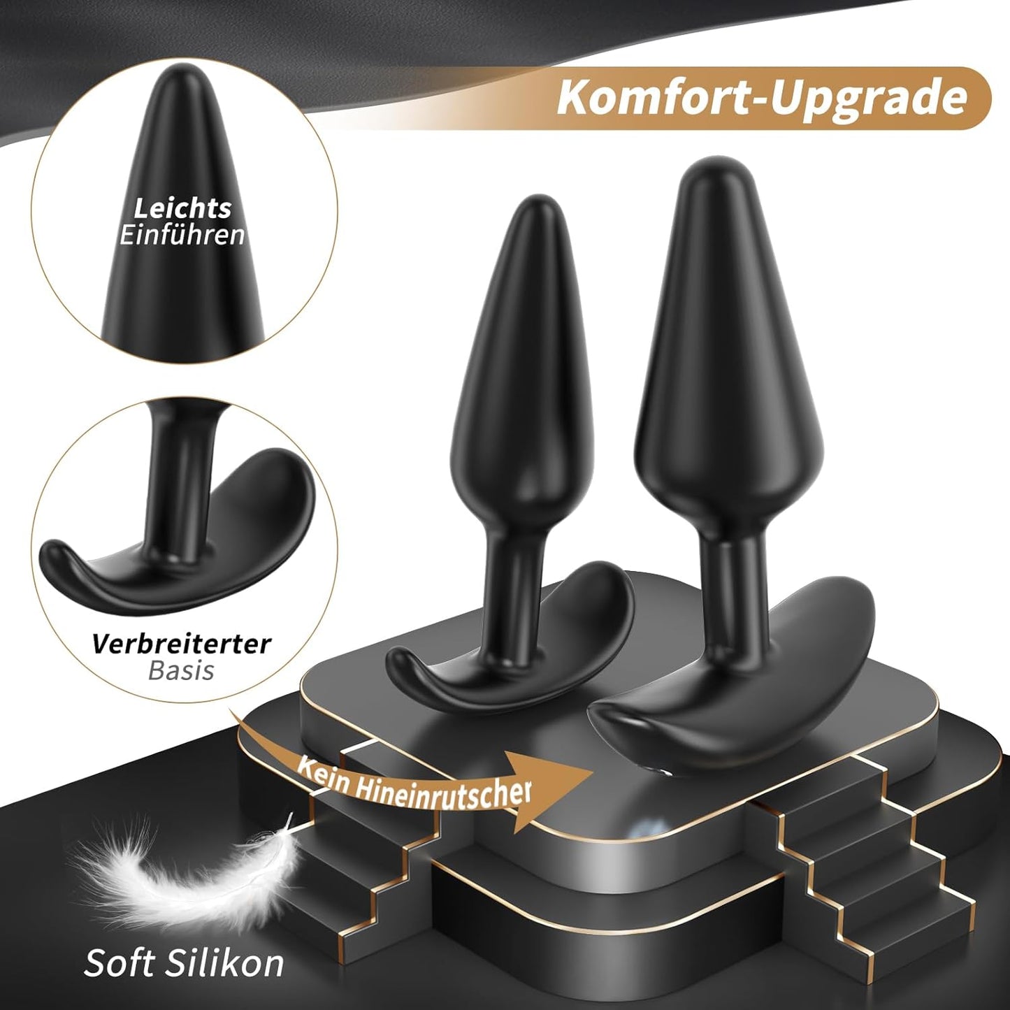 3er Prostata-Vibratoren-Set mit 12 Modi, Anker - Analplugs