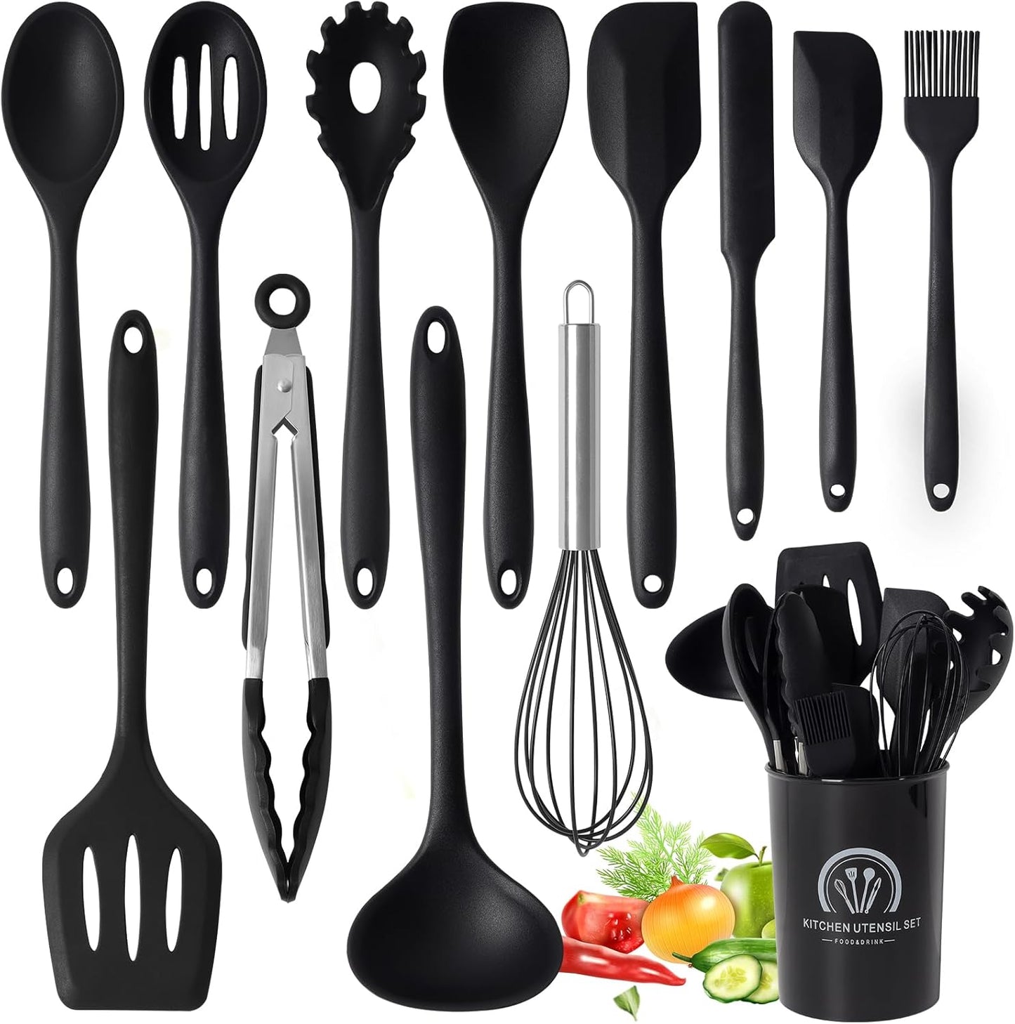 13-teiliges Küchenutensilien-Set, Larger And Thicker-schwarz