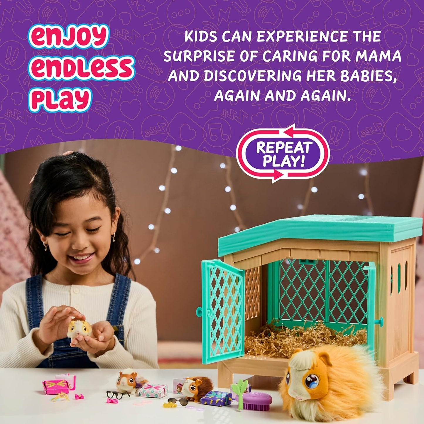 Meerschweinchen-Spielset mit Babys, Meerschweinchen