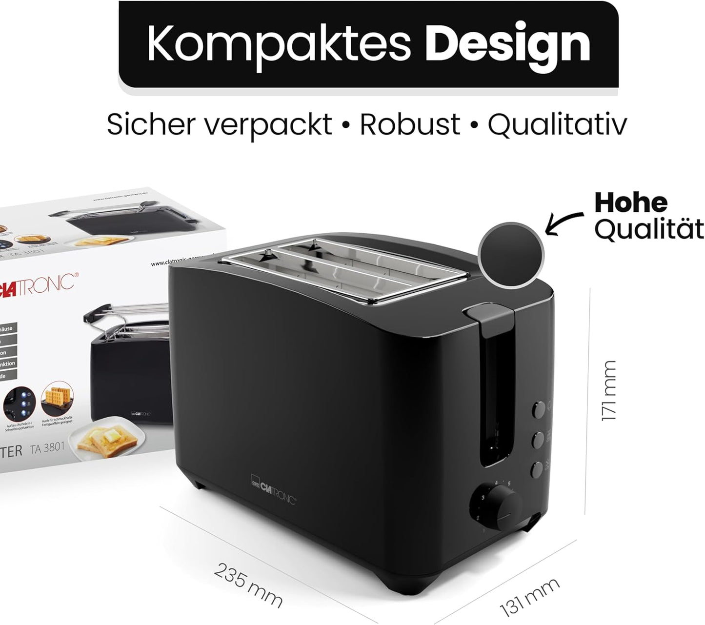 TA 3801 S Toaster Schwarz