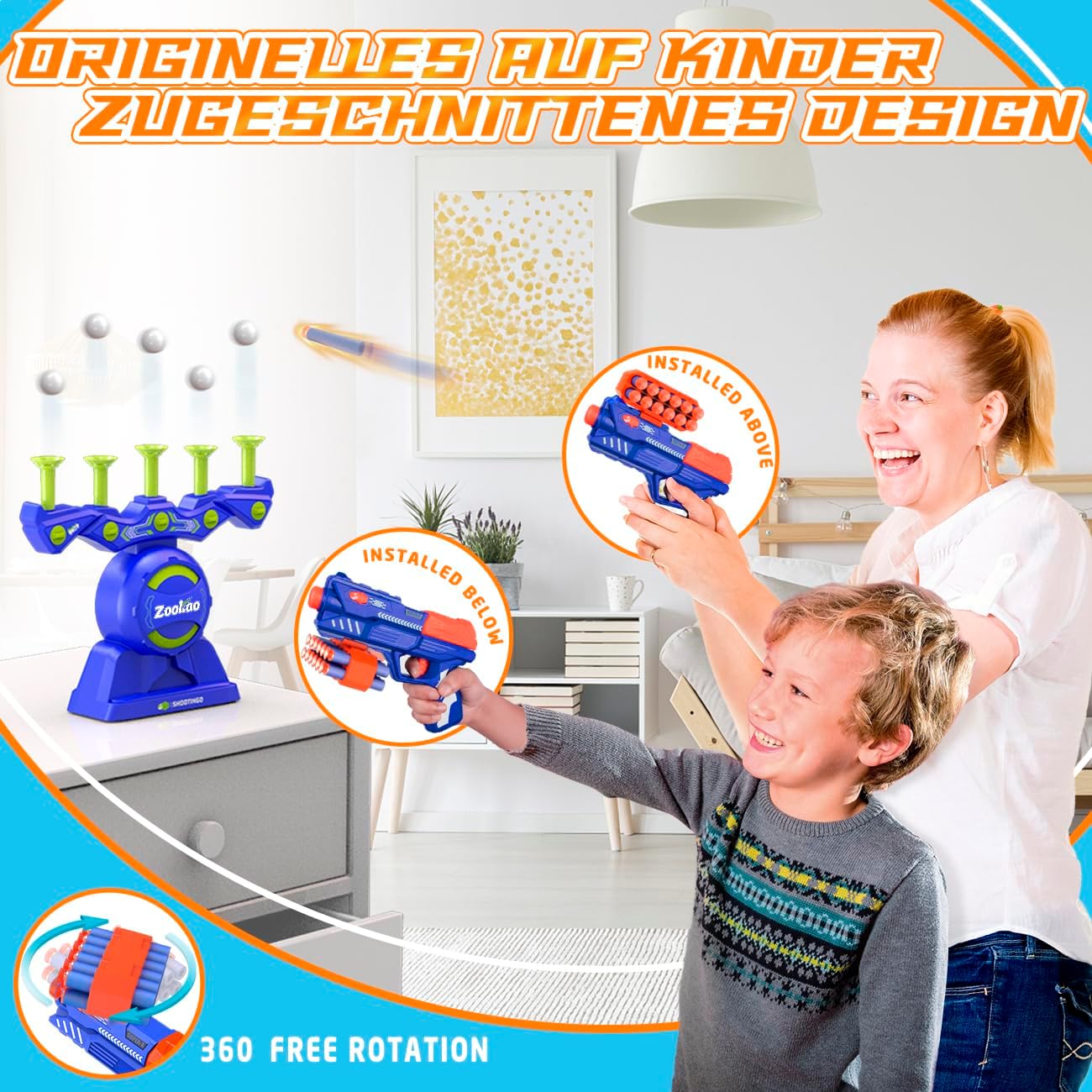 Hover Spielzeug Pistole für Zielscheiben, Blau
