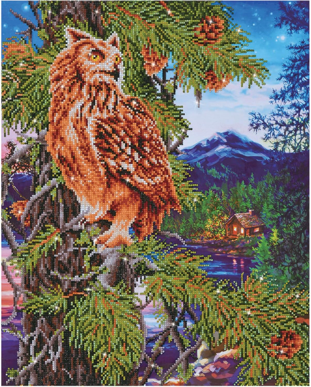 Diamond Painting Eule, Twilight Wisdom