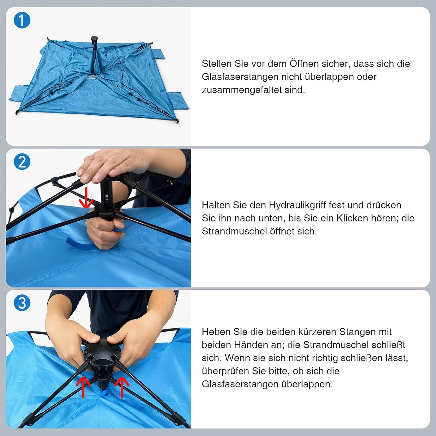 Pop Up Strandmuschel mit UV-Schutz 50+
