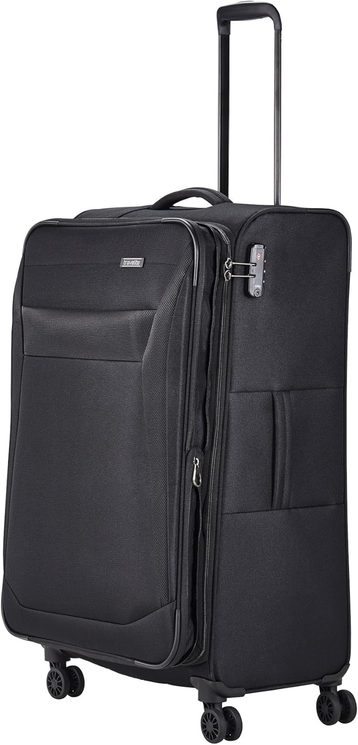 Weichschalenkoffer Chios, Schwarz / Trolley Grösse L (78 cm)