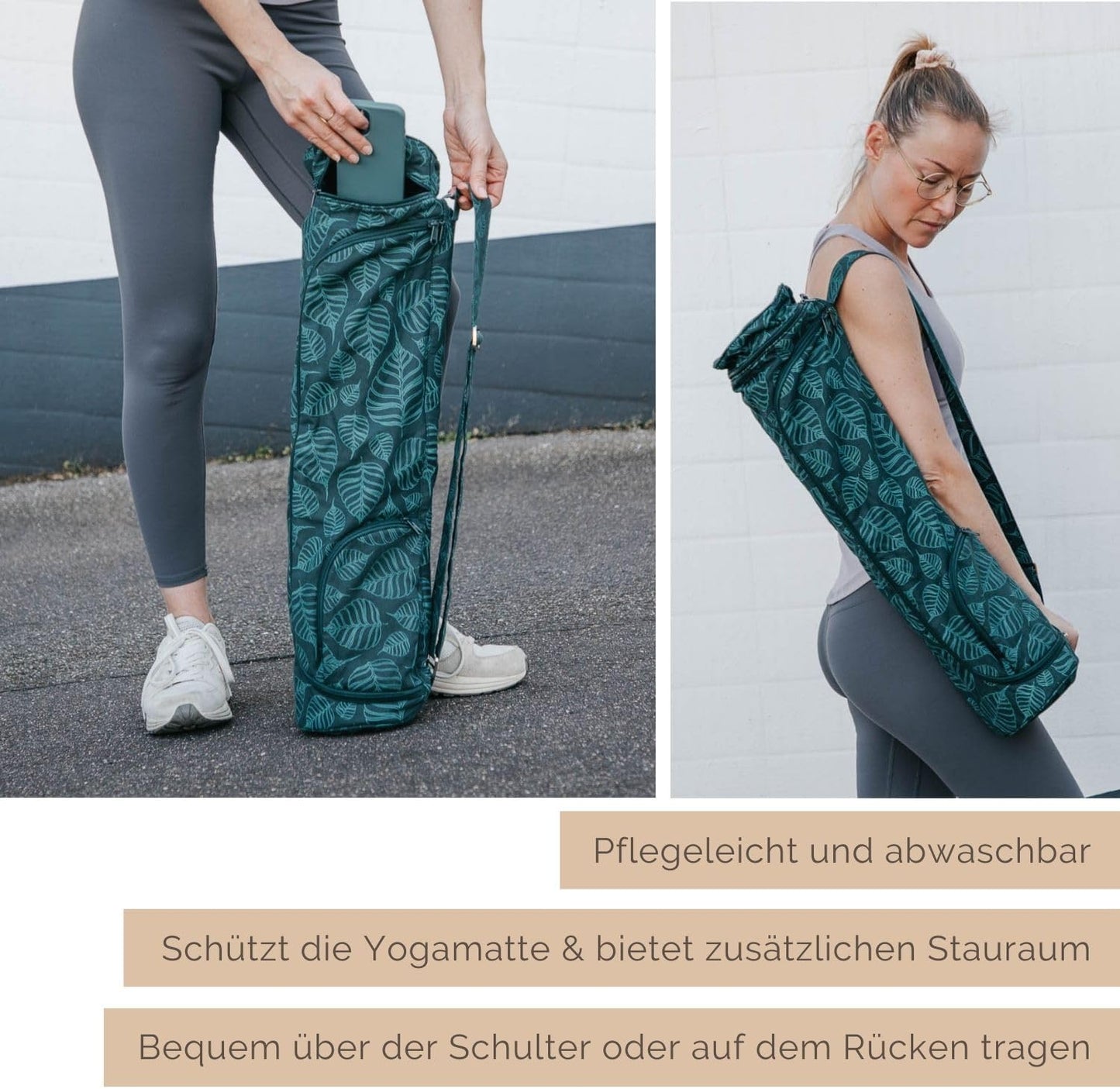 Yogatasche ASANA Bag für Matte & Zubehör, Mandala/Dunkelblau 60 cm