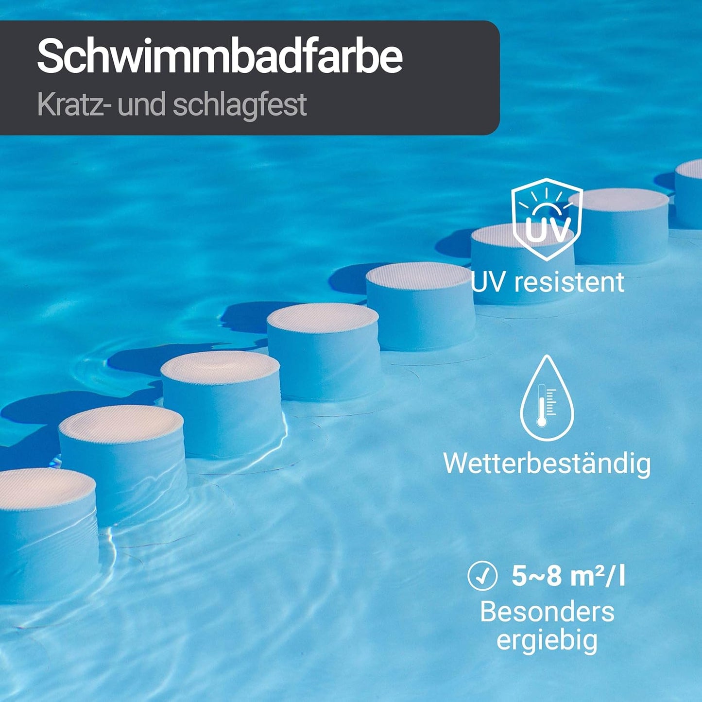 Schwimmbadfarbe SL400 für Pool, RAL 5012 ähnl. Lichtblau 2.5 l (1er Pack)