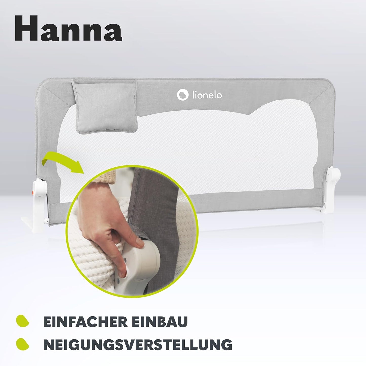 Bettgitter Rausfallschutz Hanna 150x66 cm, Grau