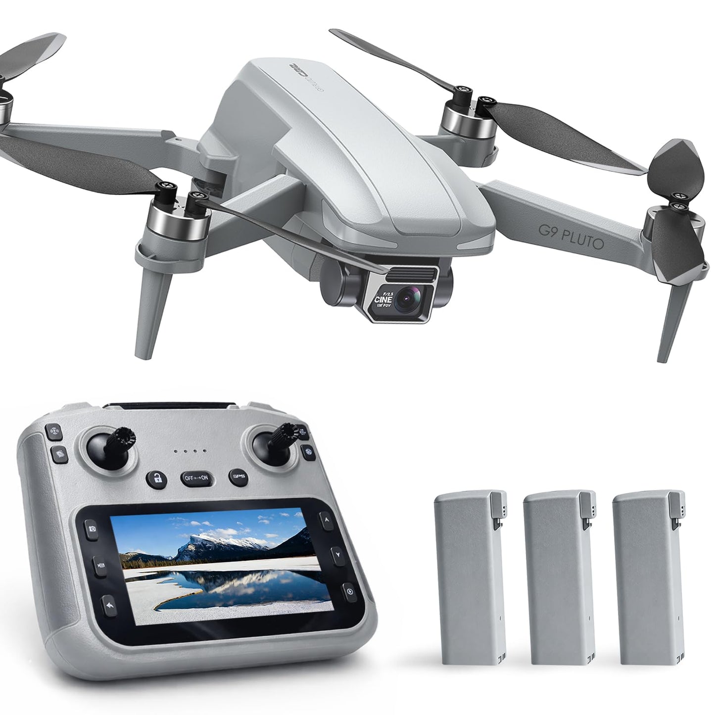 Faltbare GPS-Drohne mit 4K-Kamera, Mattiertes Kieselufergrau