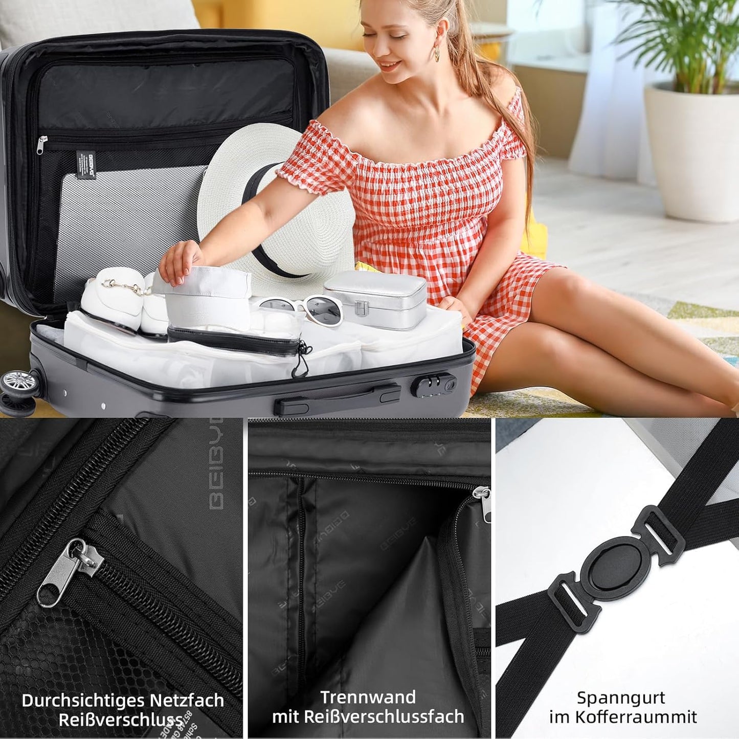 Hartschalenkoffer, Business Grey L