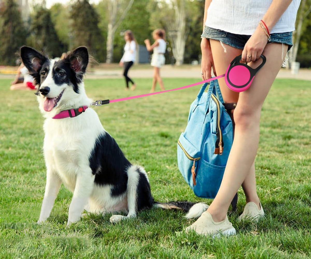 Rollleine für Hunde, Gross Rosa