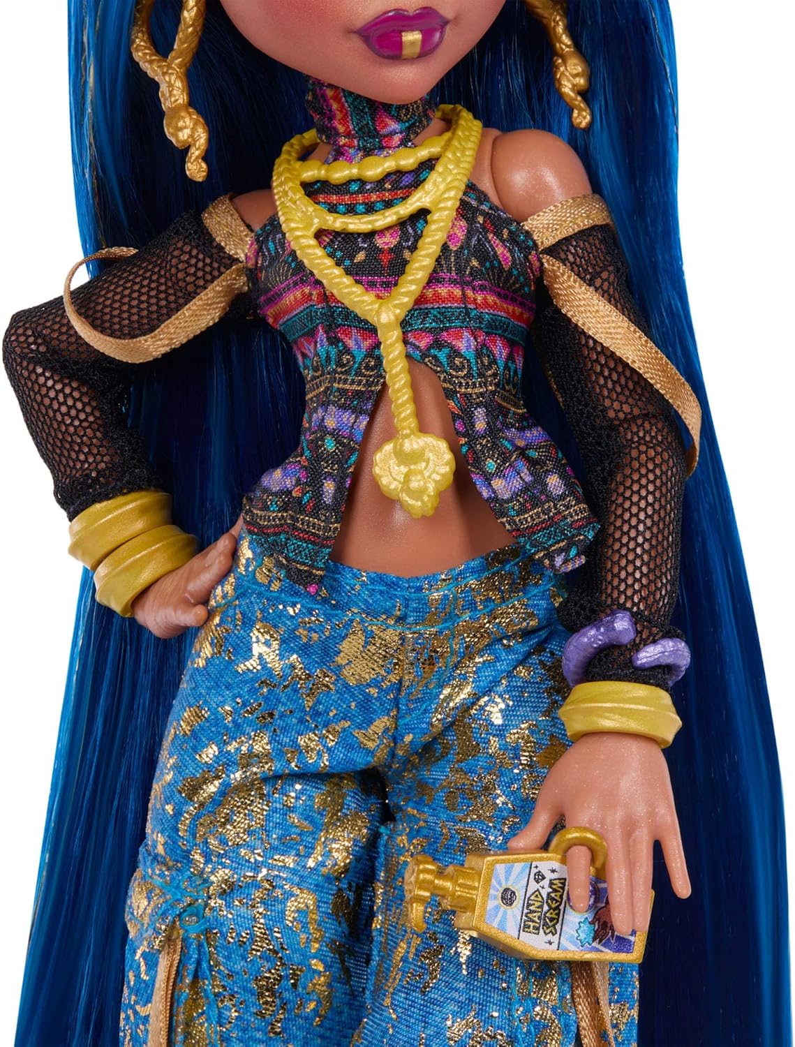 Puppe Cleo de Nile mit Haustierschlange und Zubehör, Golden-blau