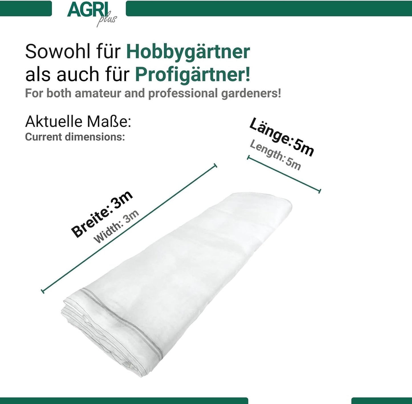 UV-beständiges Gemüseschutznetz, engmaschig, 3 m x 5 m