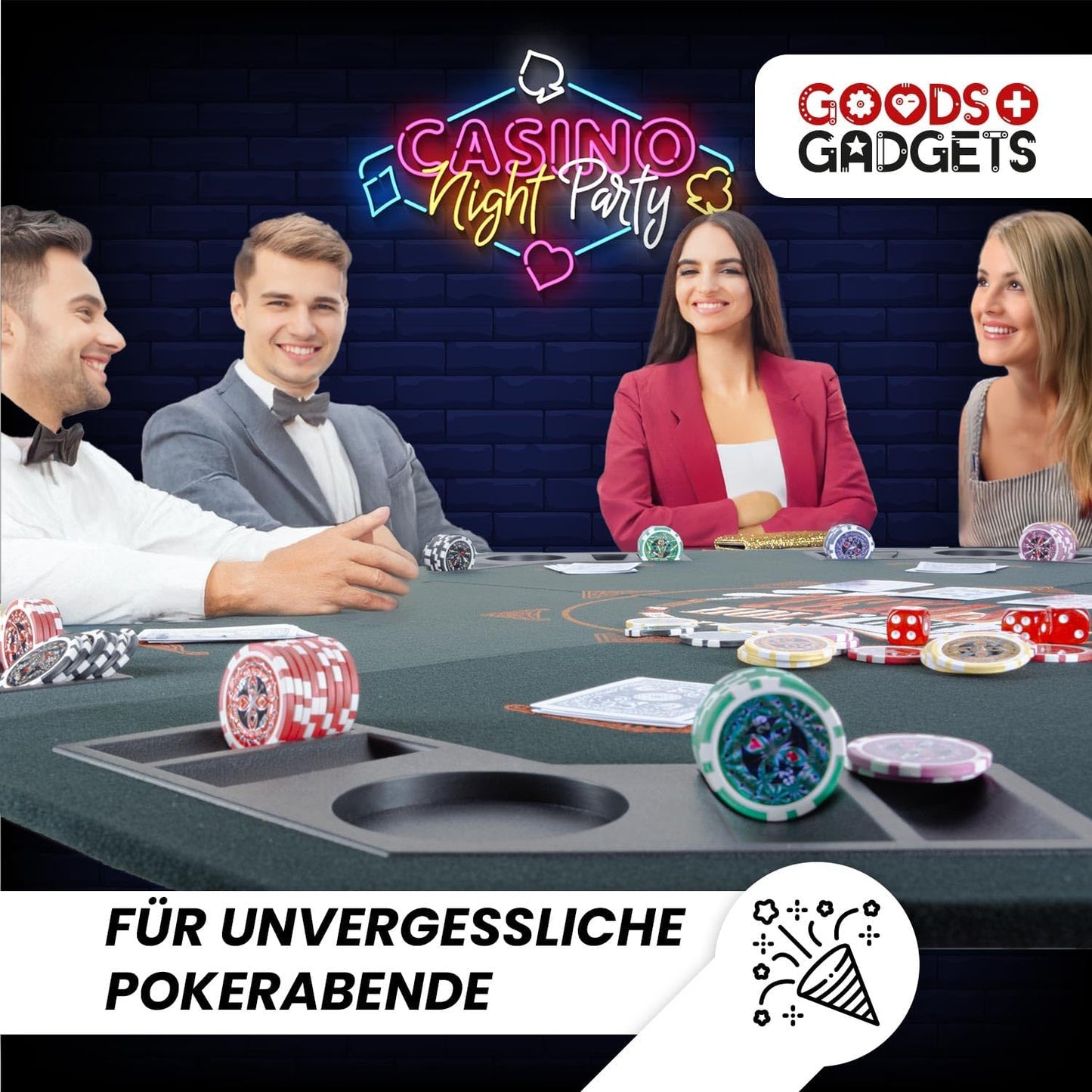 Pokerkoffer Set mit 500 Chips, Schwarz 500 Chips