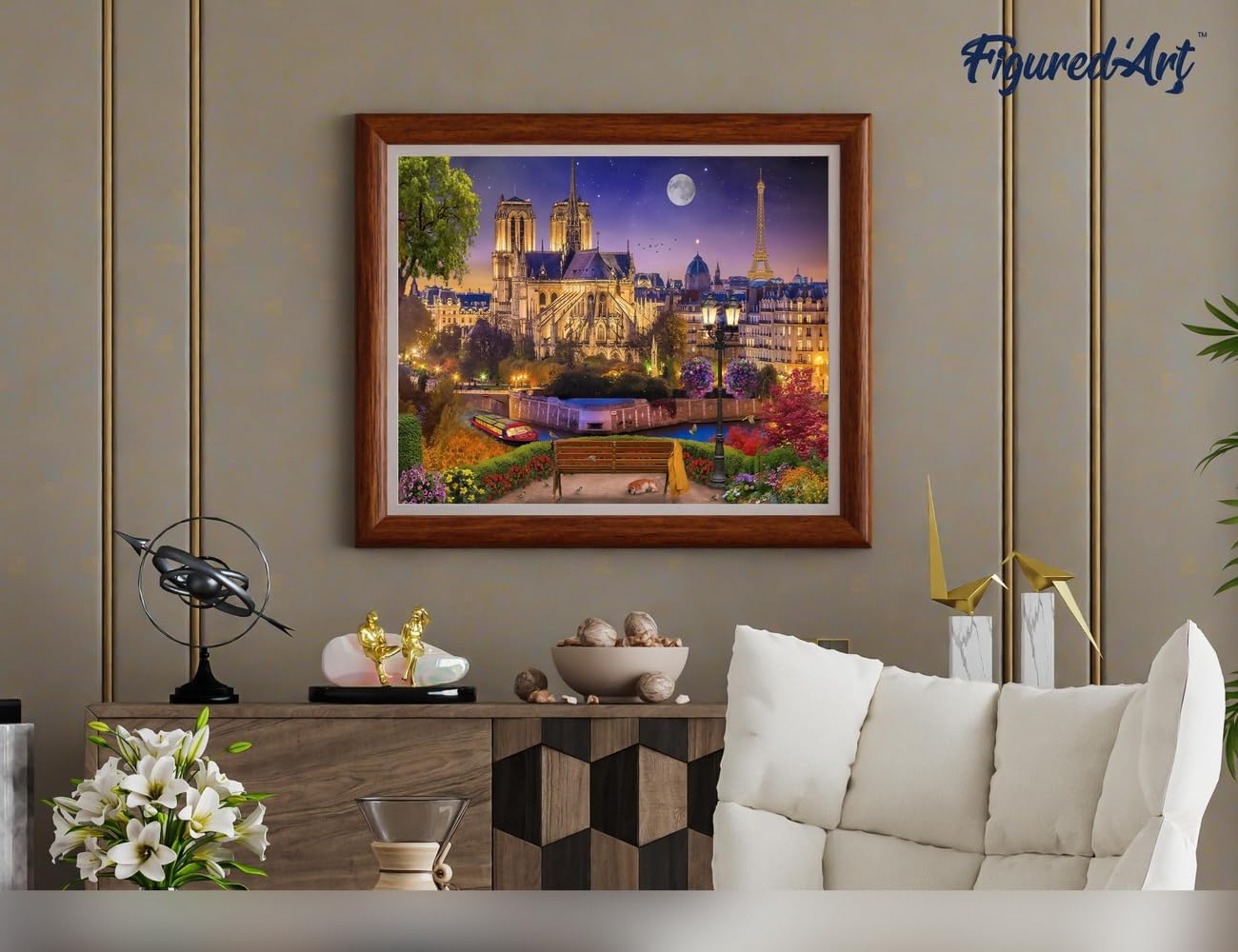 Malen nach Zahlen Set mit Keilrahmen, Notre Dame unter den Sternen 40x50cm Mit Keilrahmen (nicht gespannt)