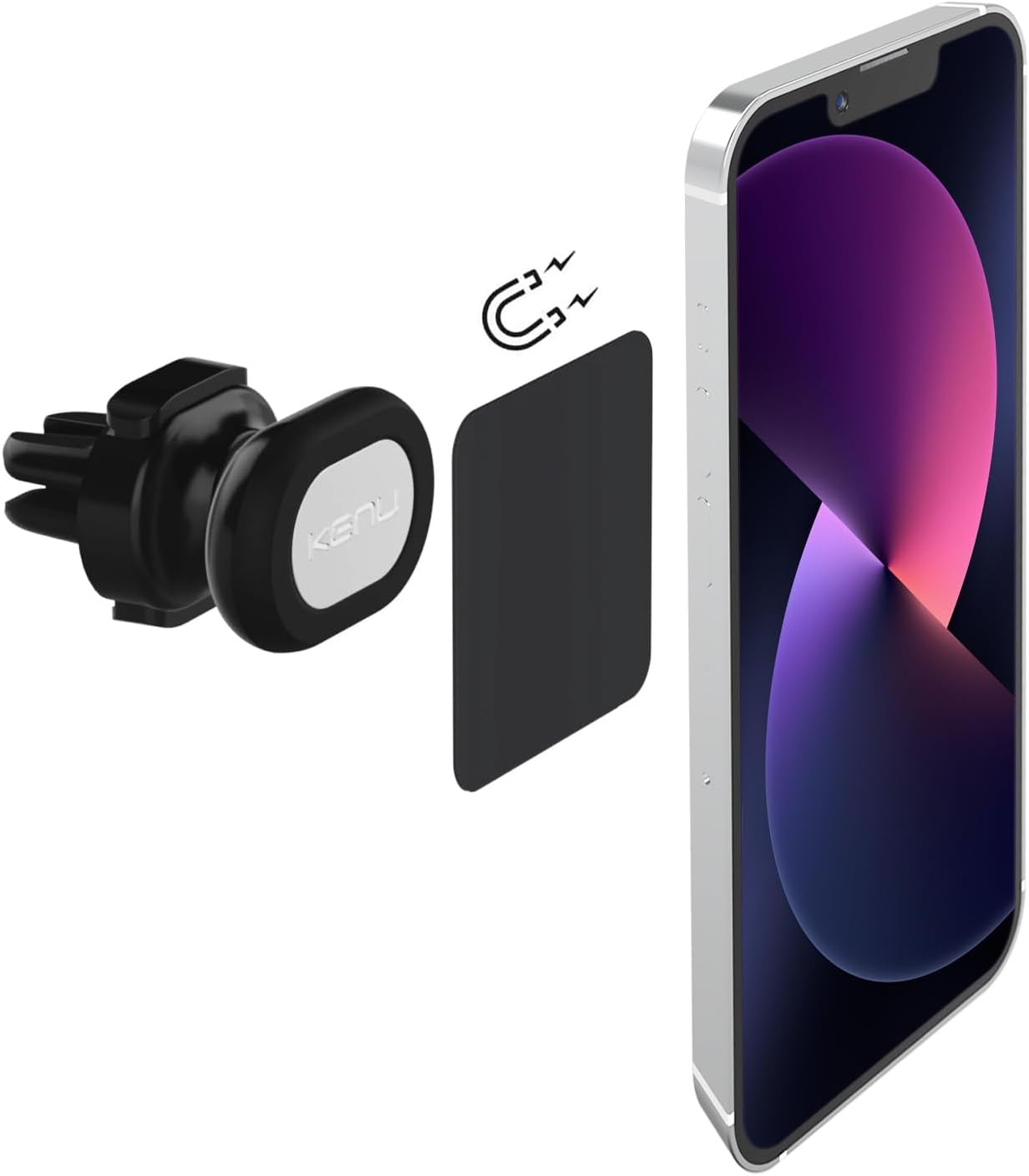 Magnetische Smartphone-Lüftungshalterung 360° Drehbar, Magnetic Airframe Schwarz