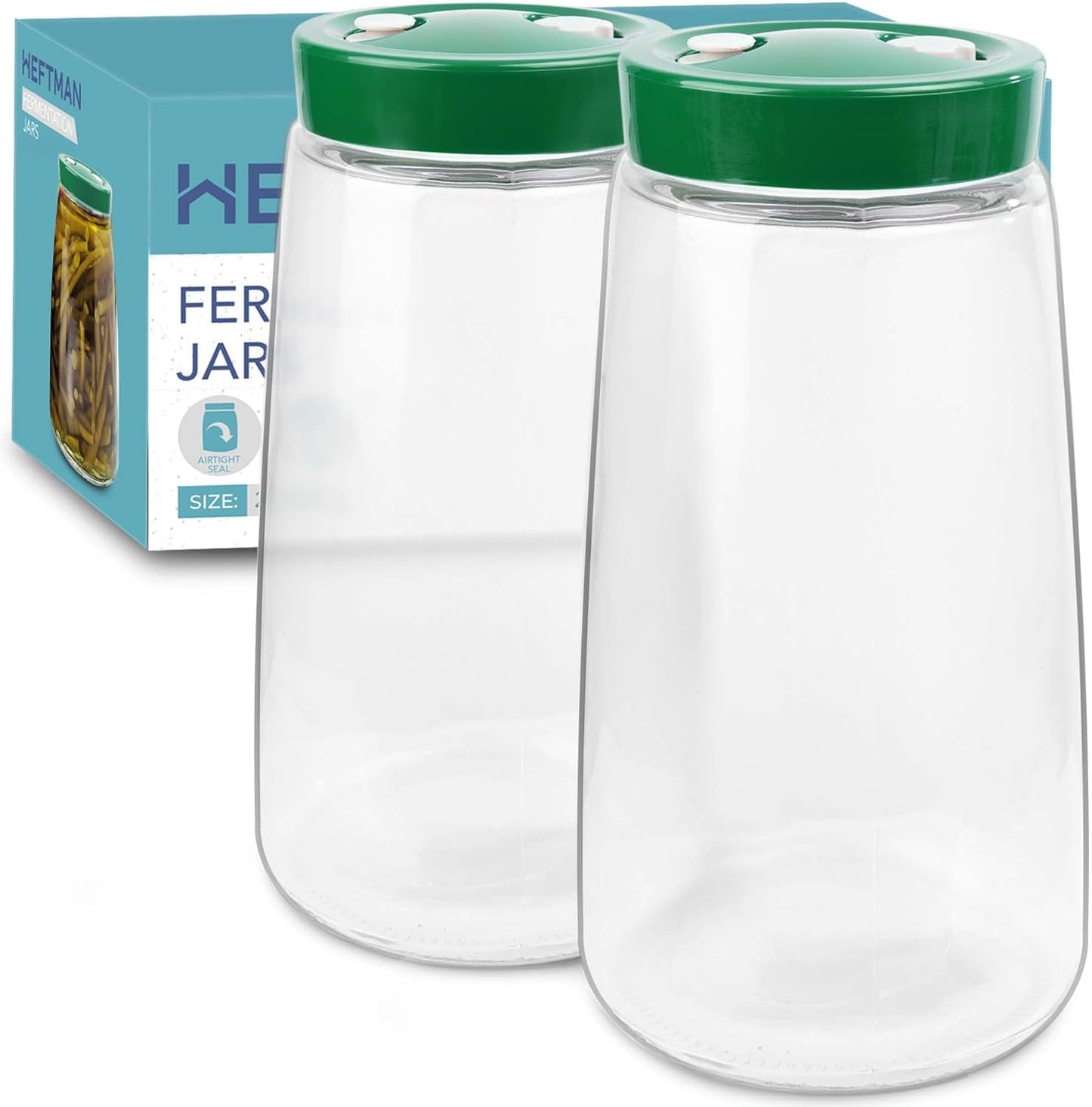 2er-Set Fermentierglas mit Entlüftungsventil, Grün