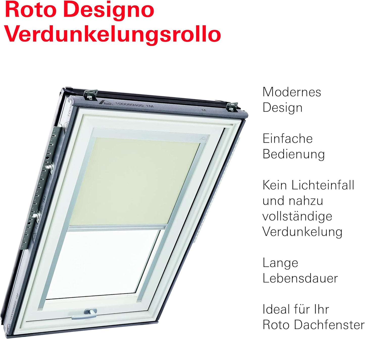 Verdunkelungsrollo ZRV, Führungsschiene Silber / B100 x H104 cm / Beige