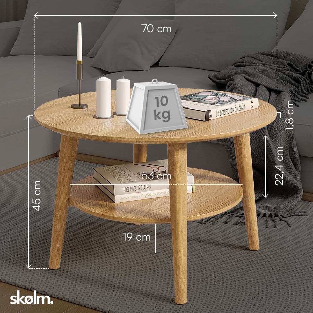 Runder Couchtisch, Natur rund
